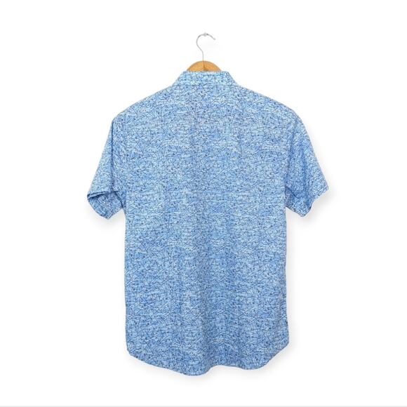 Lords Of Harlech Scott Falling Blossom Blue Button Down Shirt - Picture 2 of 8